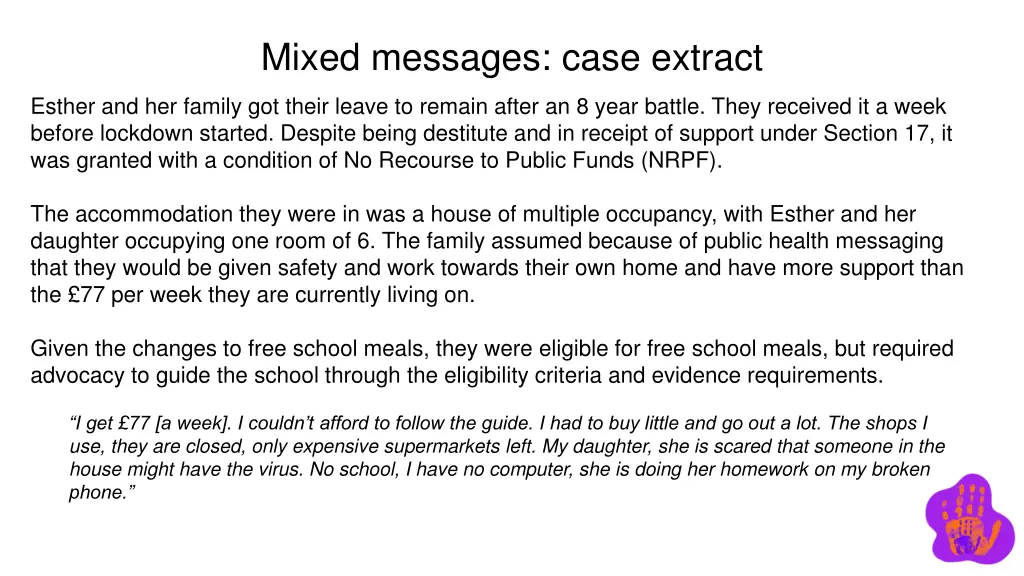mixed messages case extract