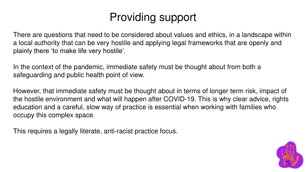 providing support 1