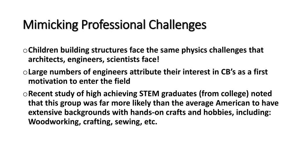 mimicking professional challenges mimicking
