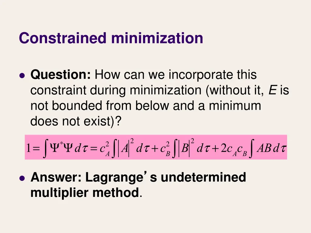 constrained minimization