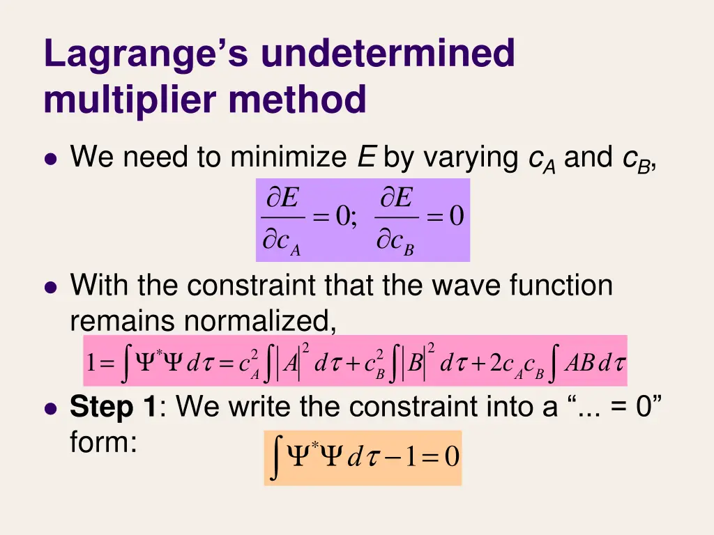 lagrange s undetermined multiplier method