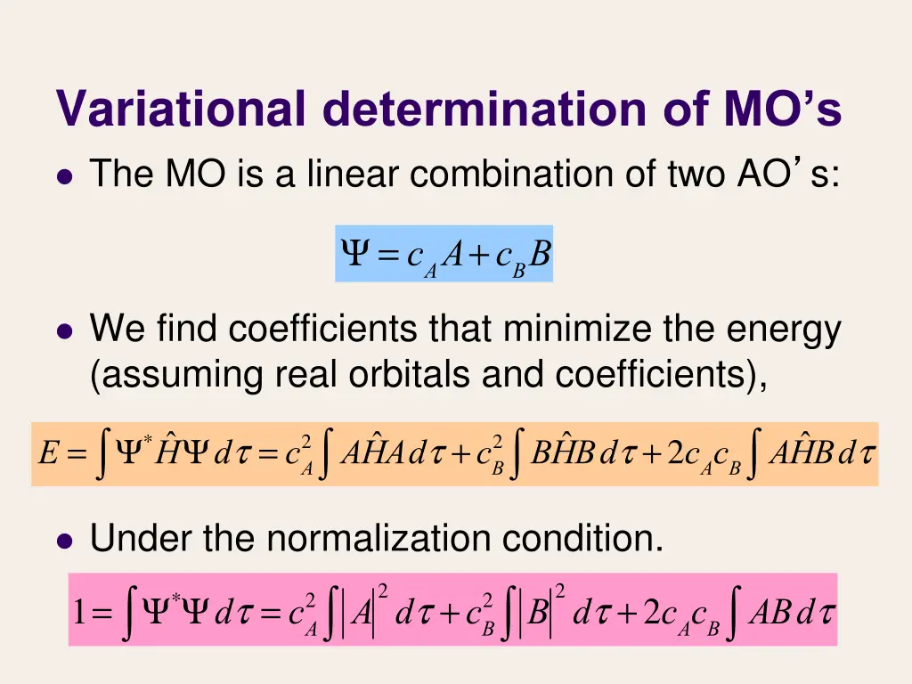 variational determination