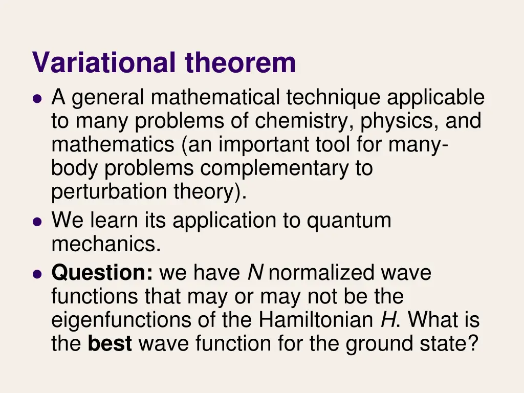 variational theorem a general mathematical
