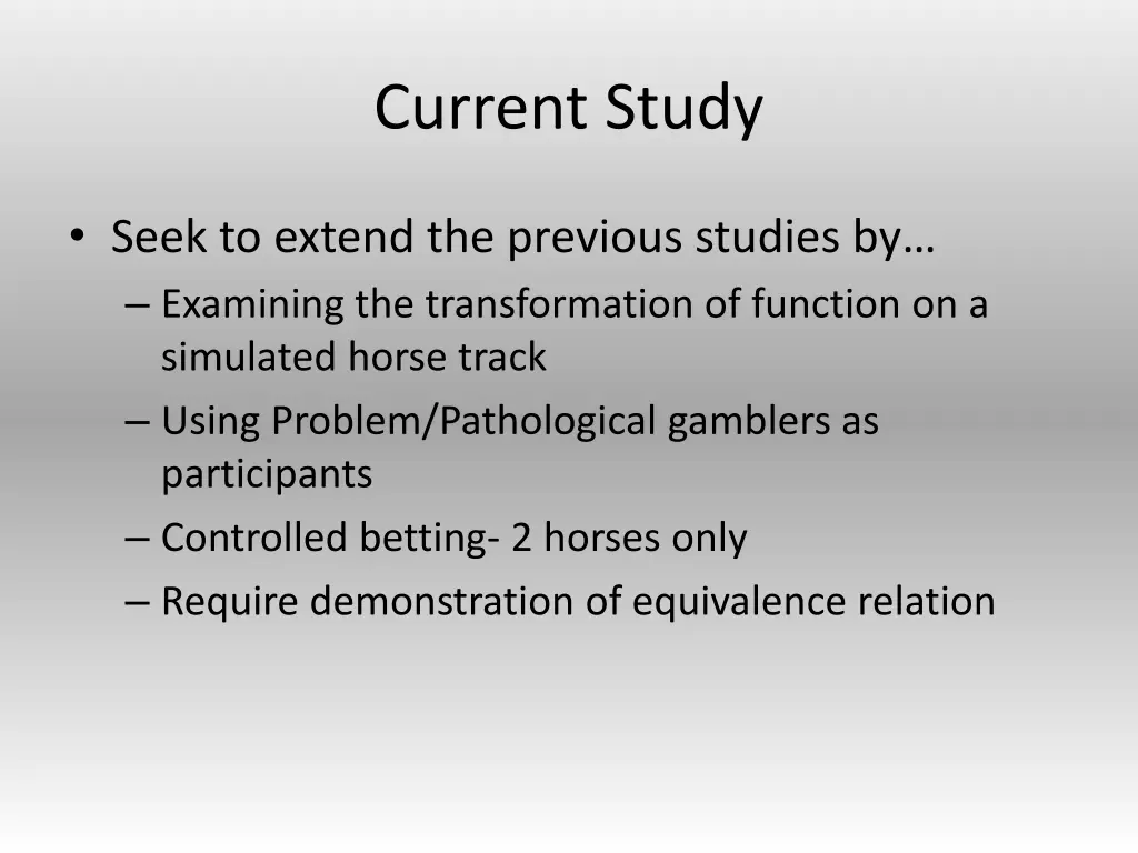 current study