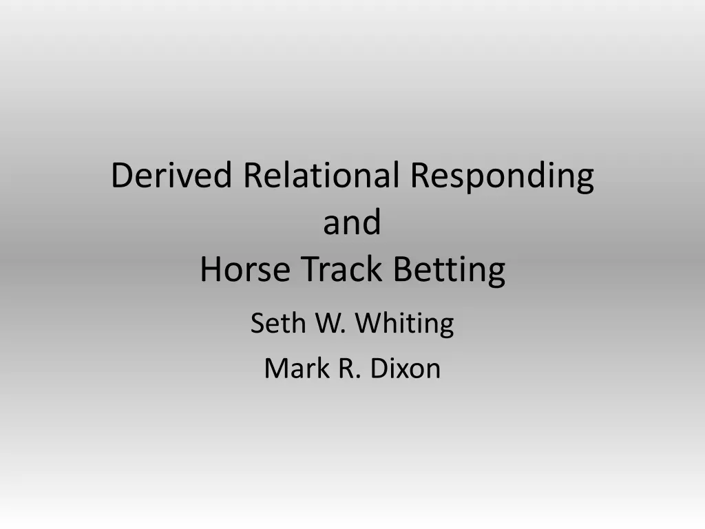 derived relational responding and horse track