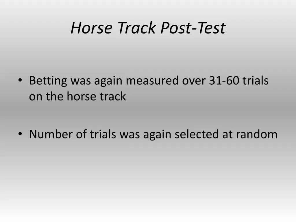 horse track post test