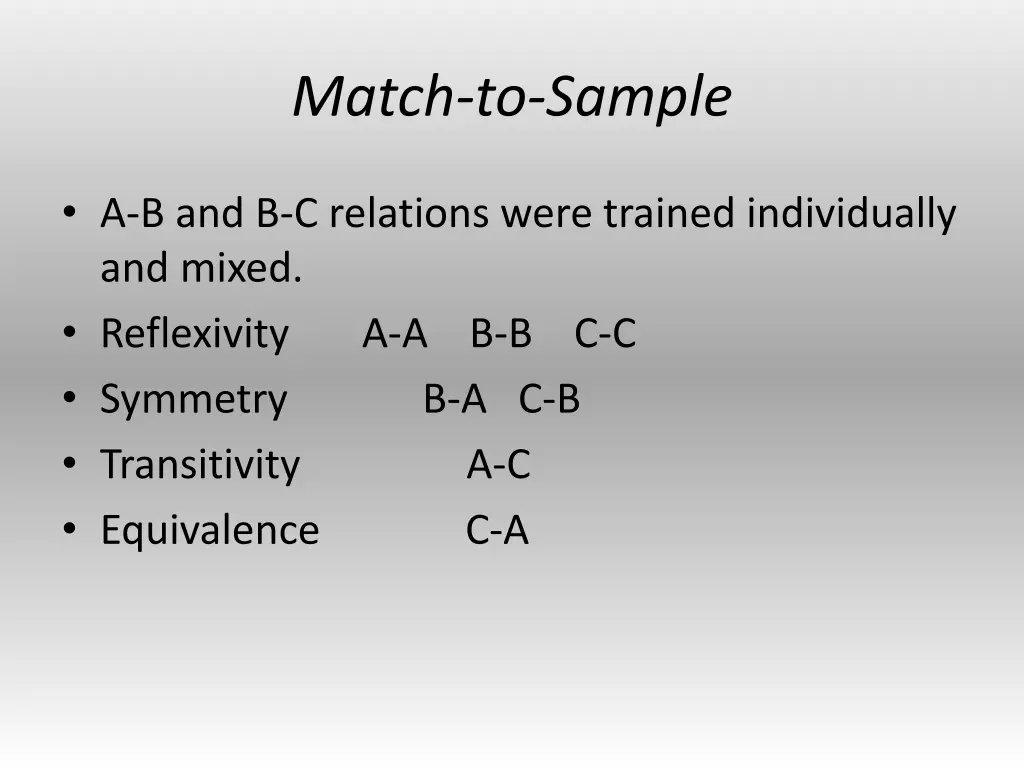 match to sample