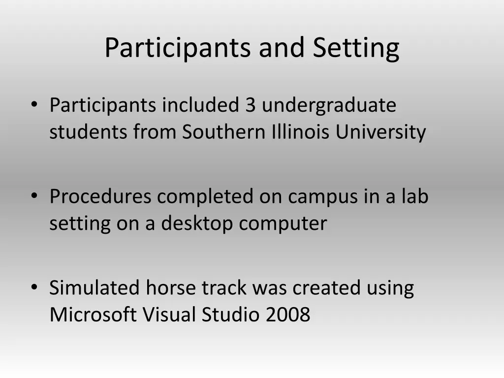 participants and setting