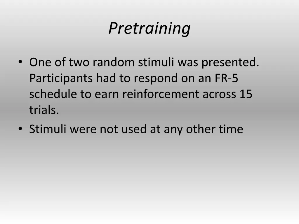 pretraining