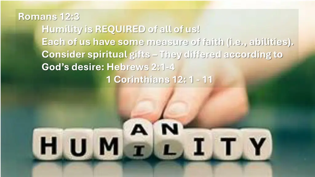 romans 12 3 humility is required