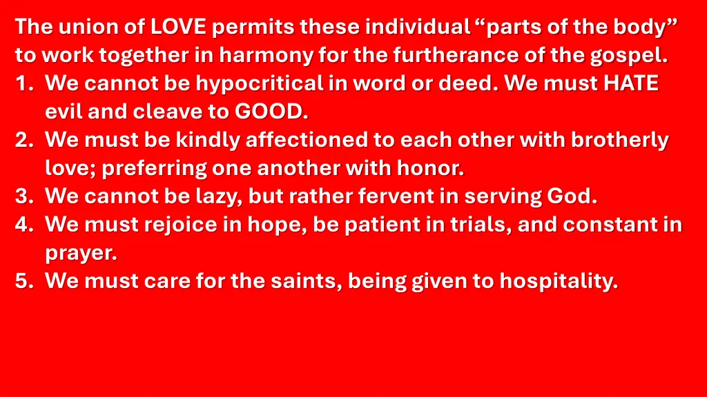 the union of love permits these individual parts