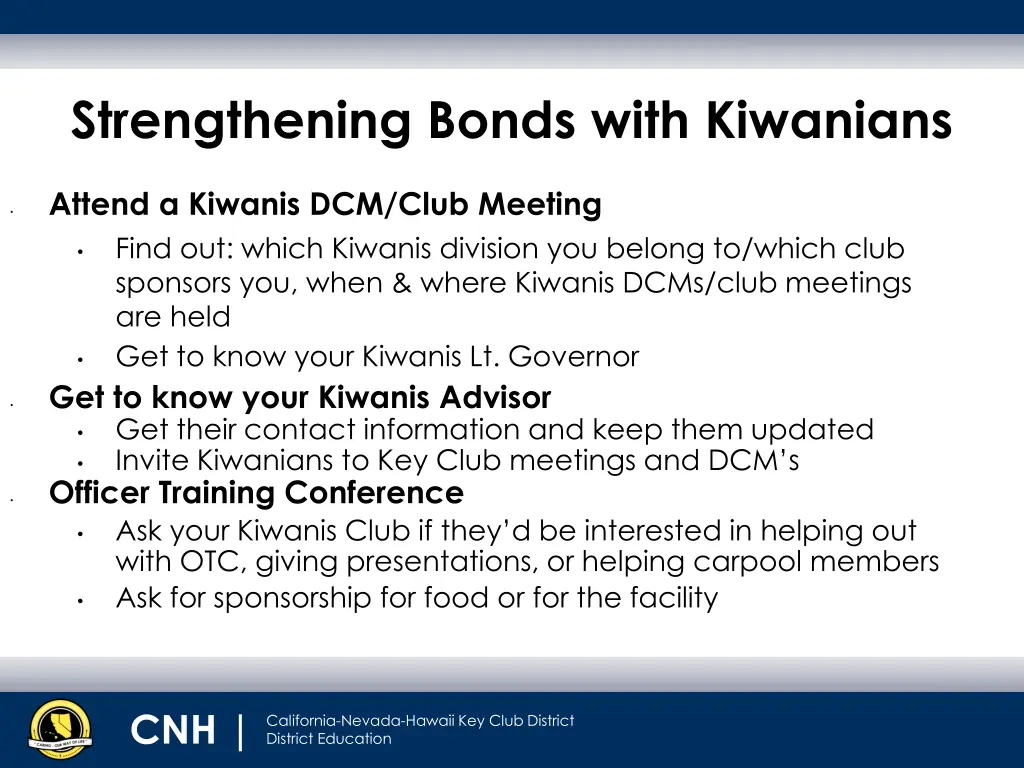 strengthening bonds with kiwanians