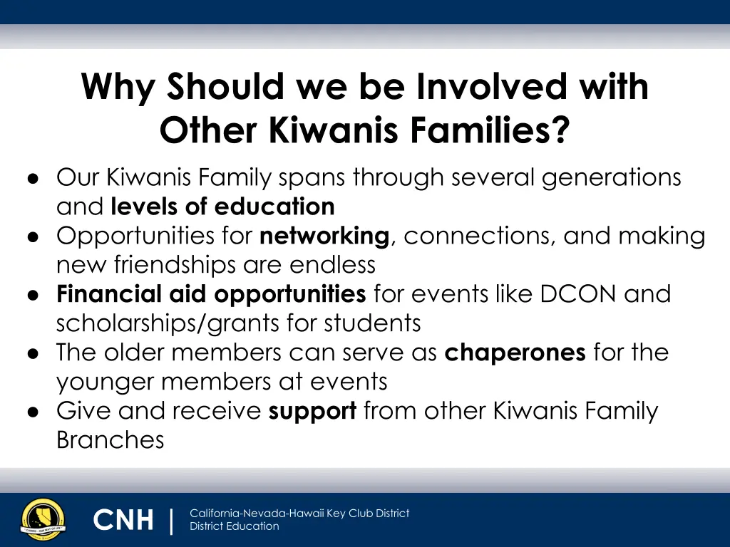 why should we be involved with other kiwanis