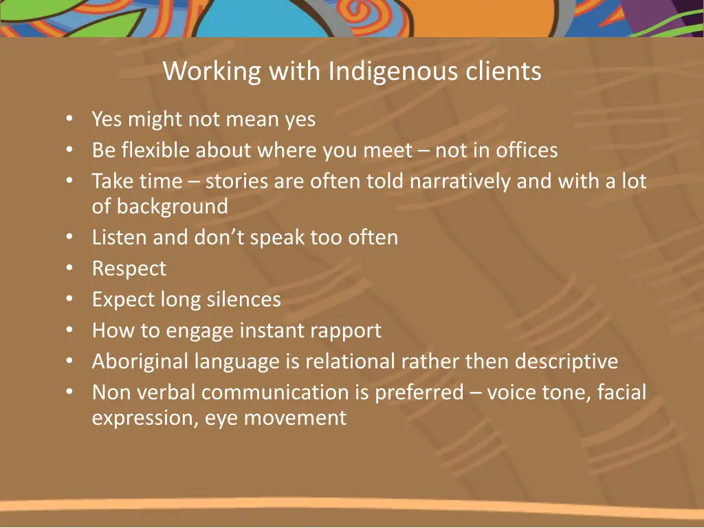 working with indigenous clients 1