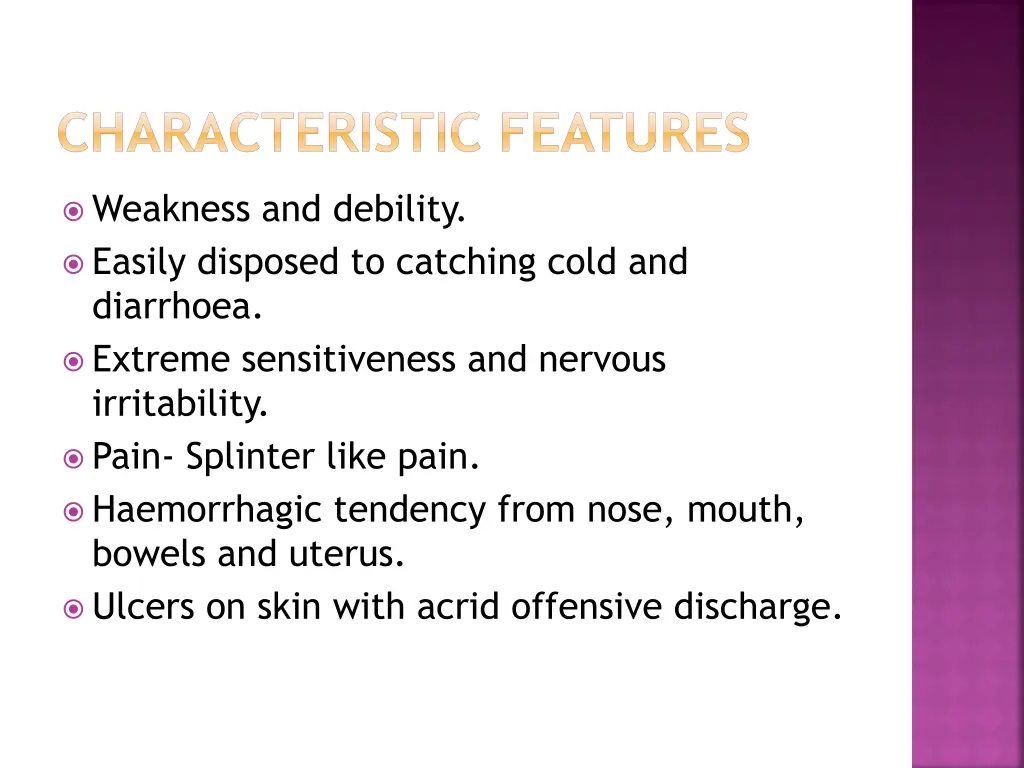 characteristic features