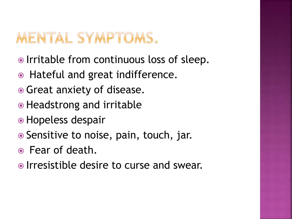 mental symptoms
