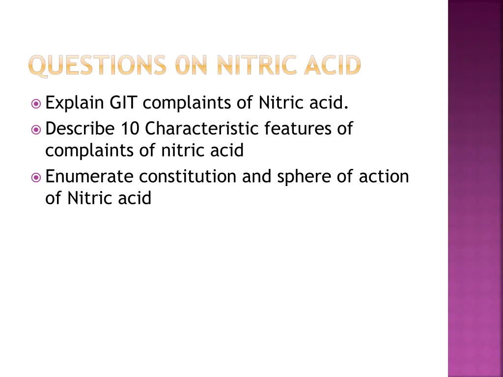 questions 0n nitric acid 1