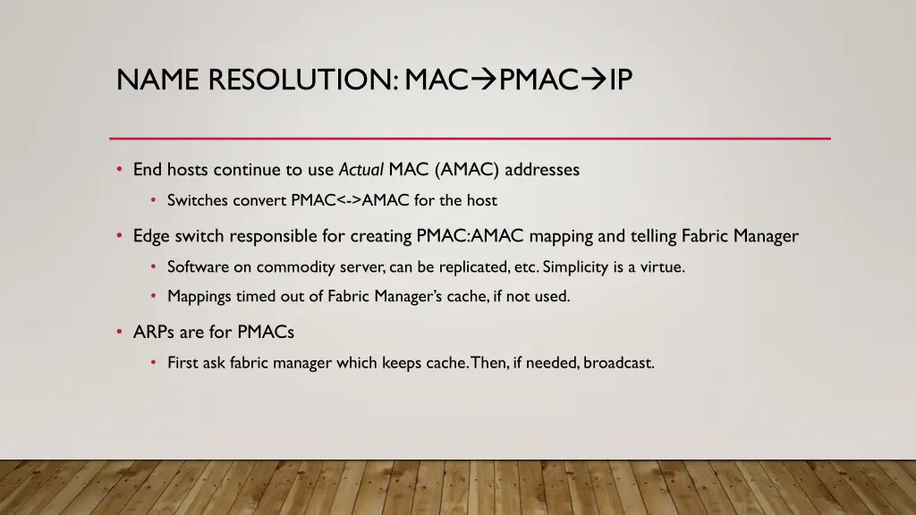 name resolution mac pmac ip