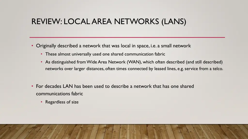 review local area networks lans