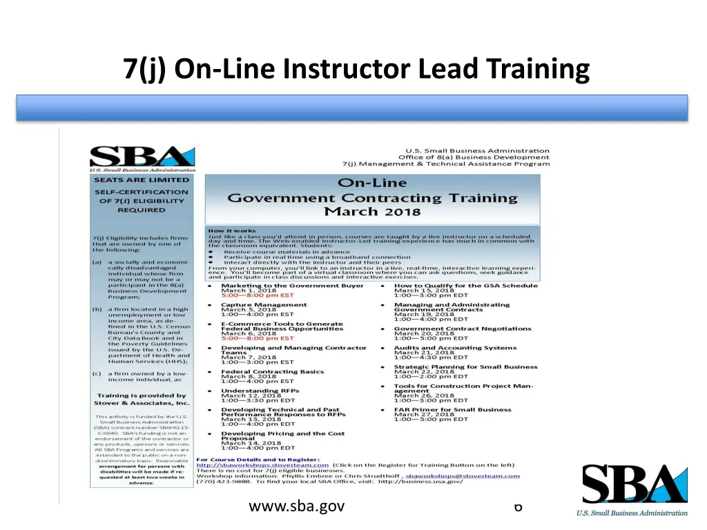 7 j on line instructor lead training