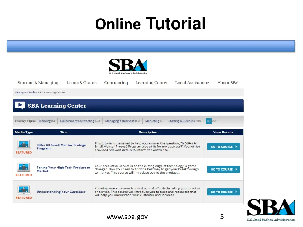 online tutorial