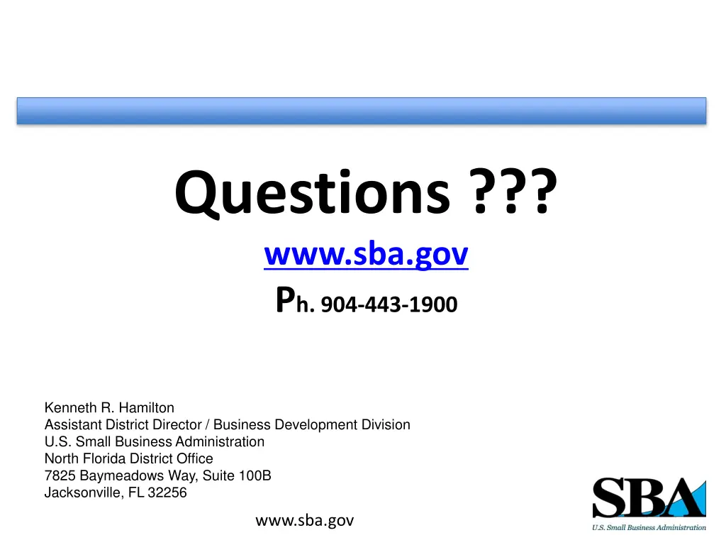questions www sba gov p h 904 443 1900