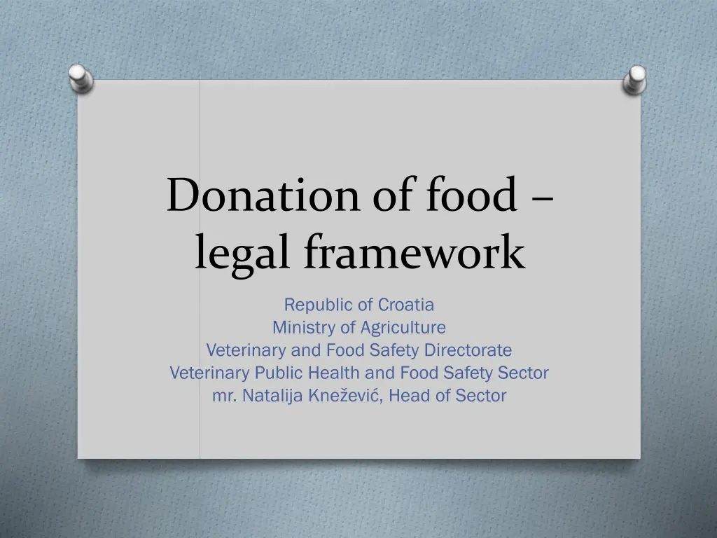 donation of food legal framework