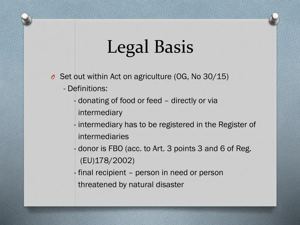 legal basis