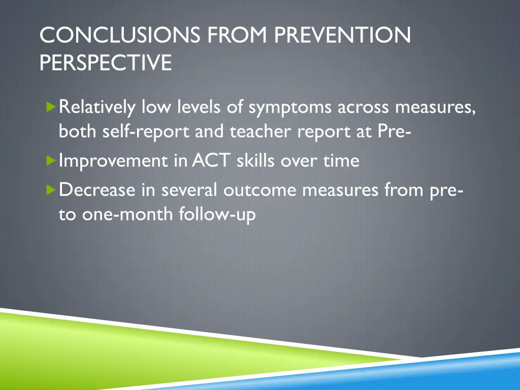 conclusions from prevention perspective