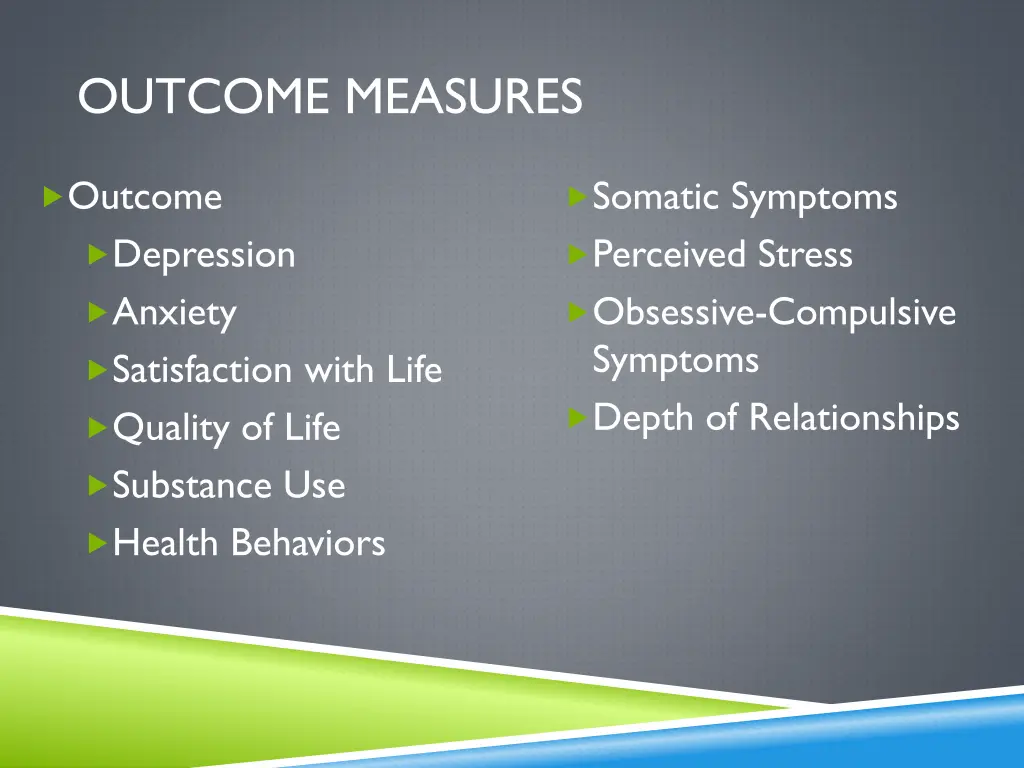 outcome measures