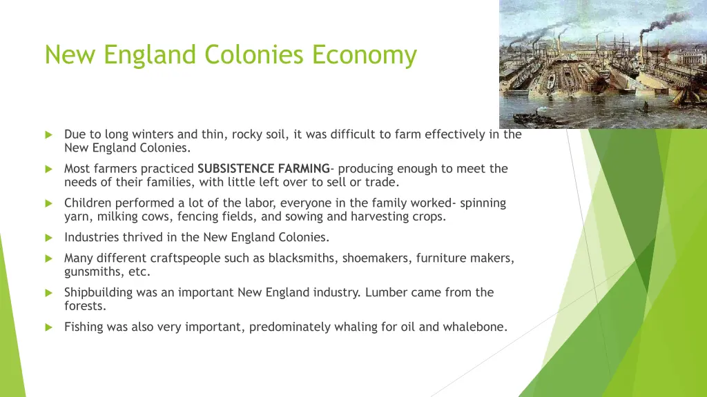 new england colonies economy