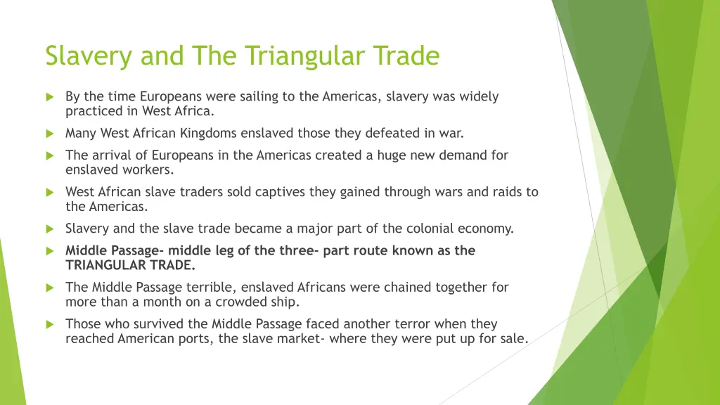 slavery and the triangular trade