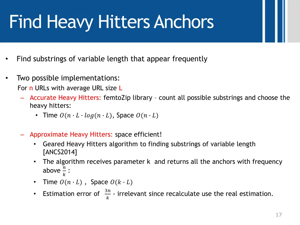 find heavy hitters anchors