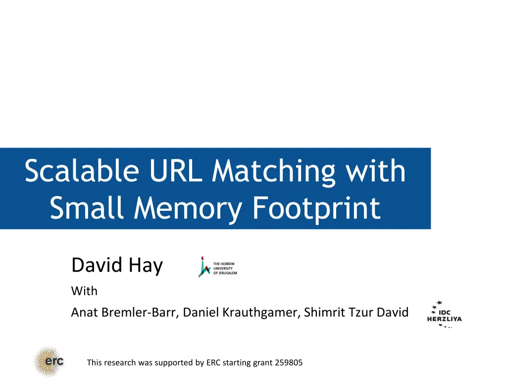 scalable url matching with small memory footprint