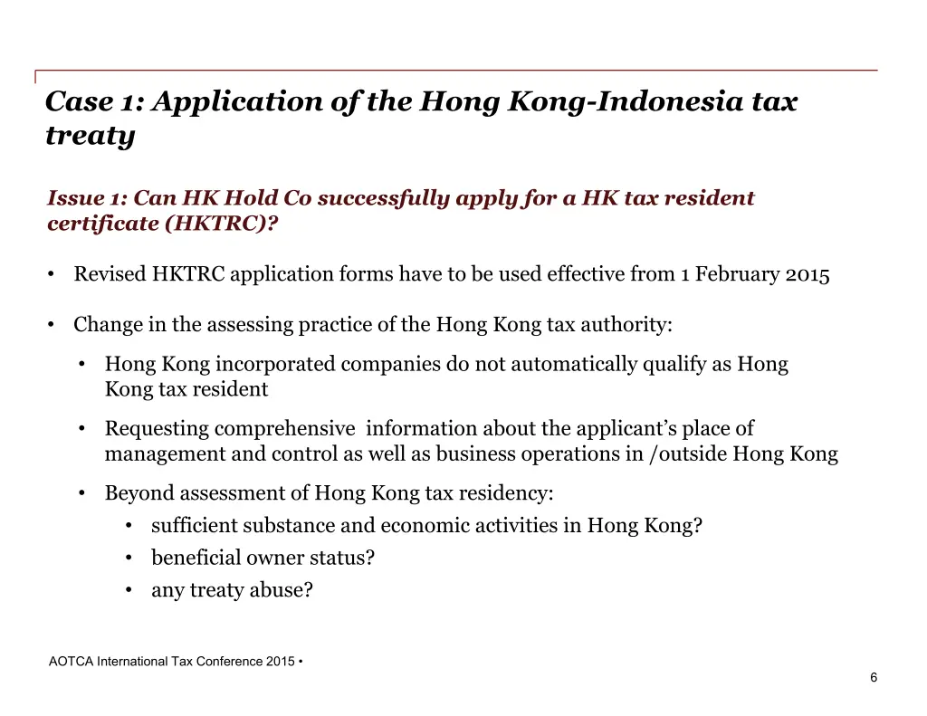case 1 application of the hong kong indonesia 1