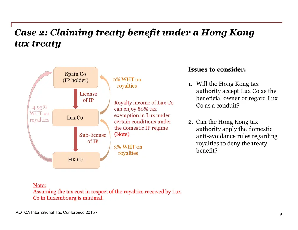 case 2 claiming treaty benefit under a hong kong