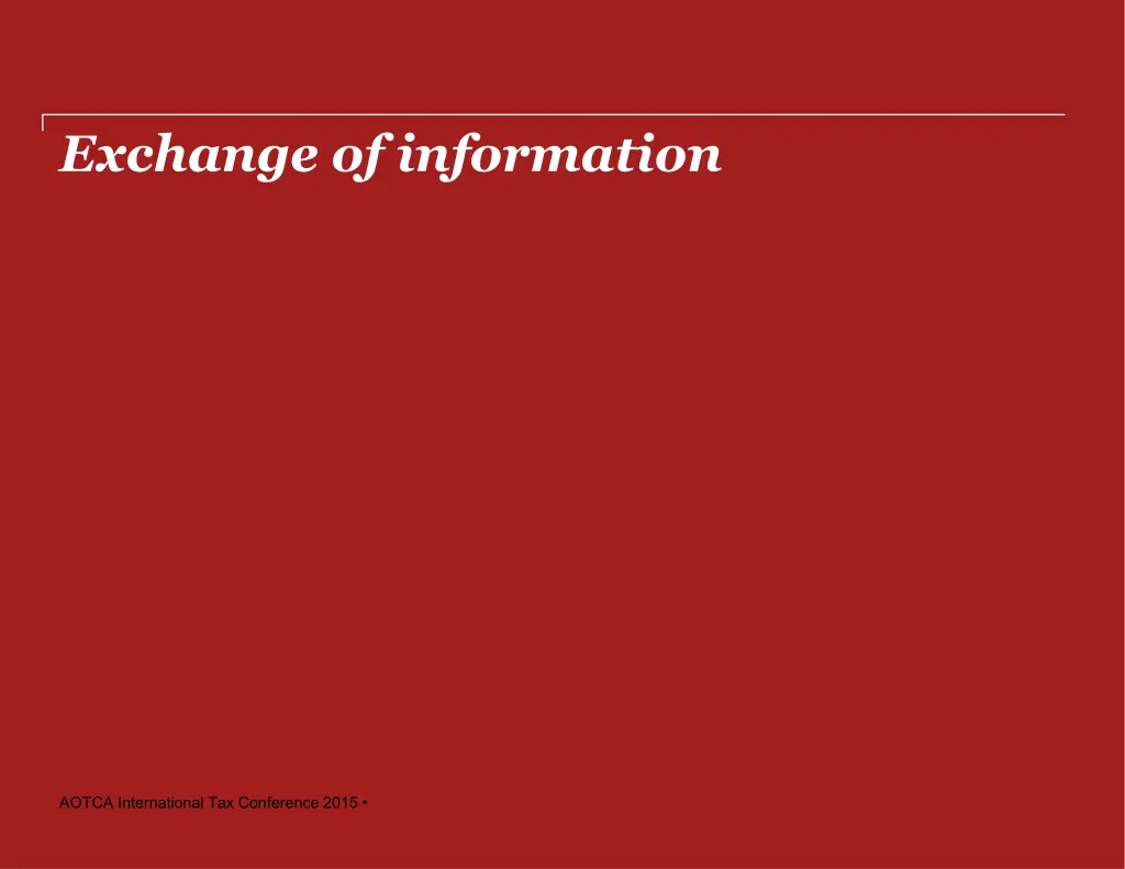 exchange of information
