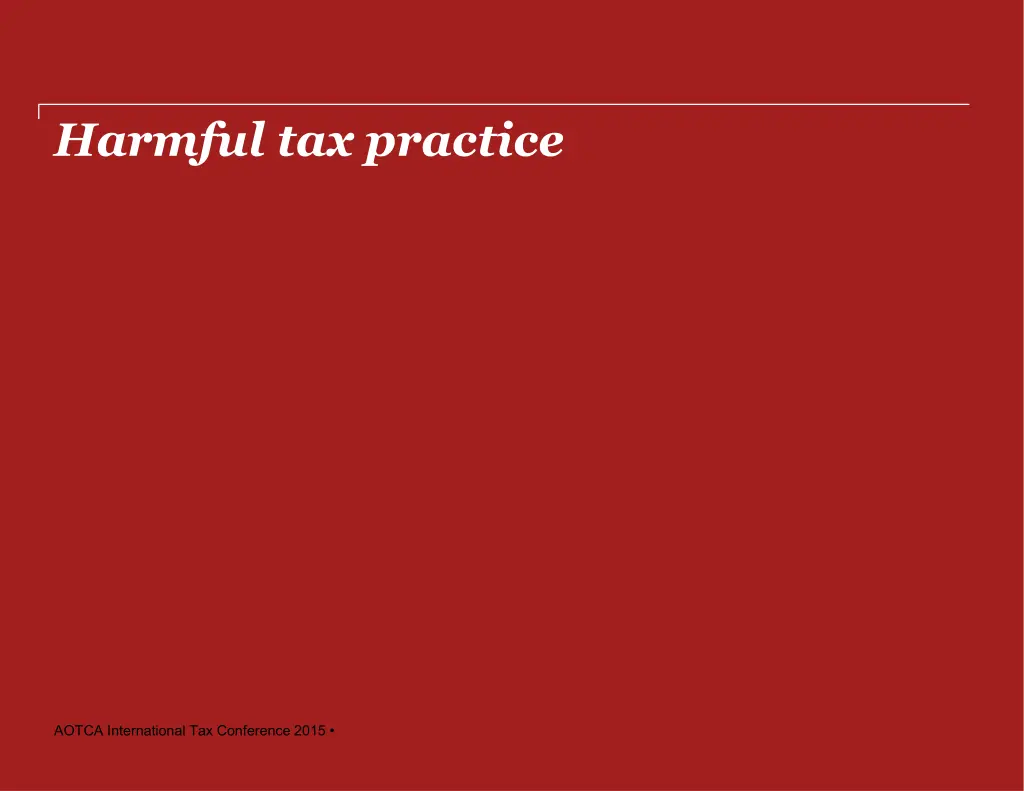 harmful tax practice