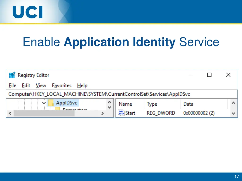 enable application identity service