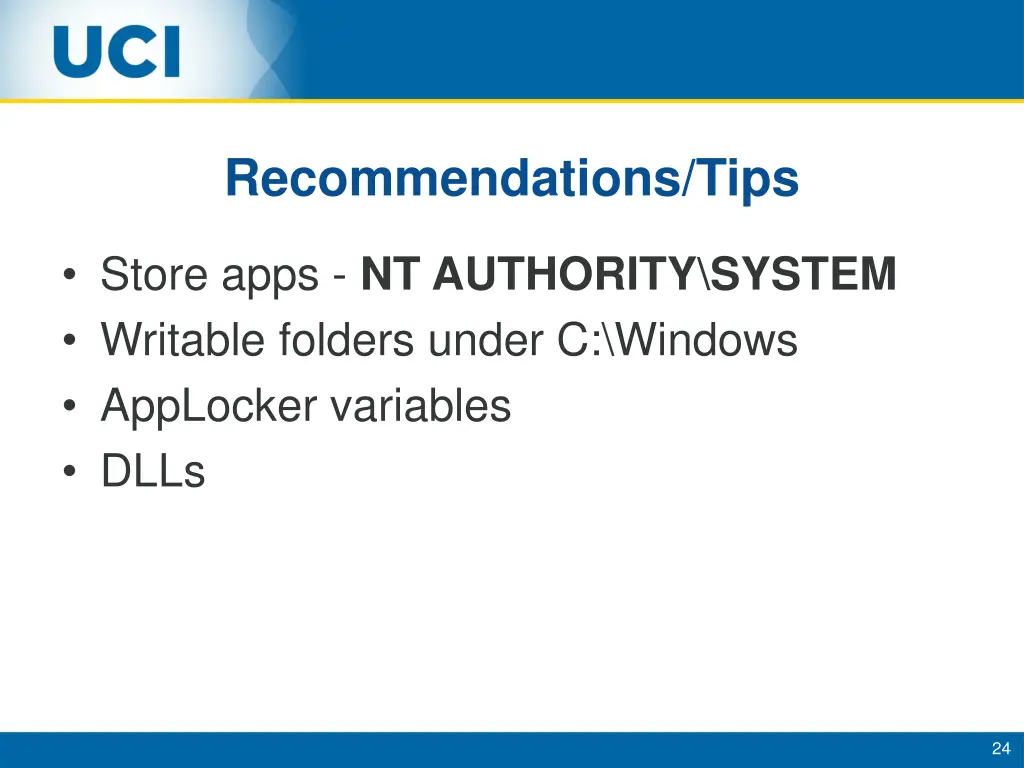recommendations tips