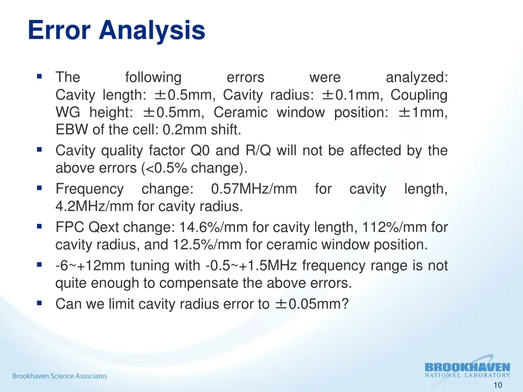 error analysis