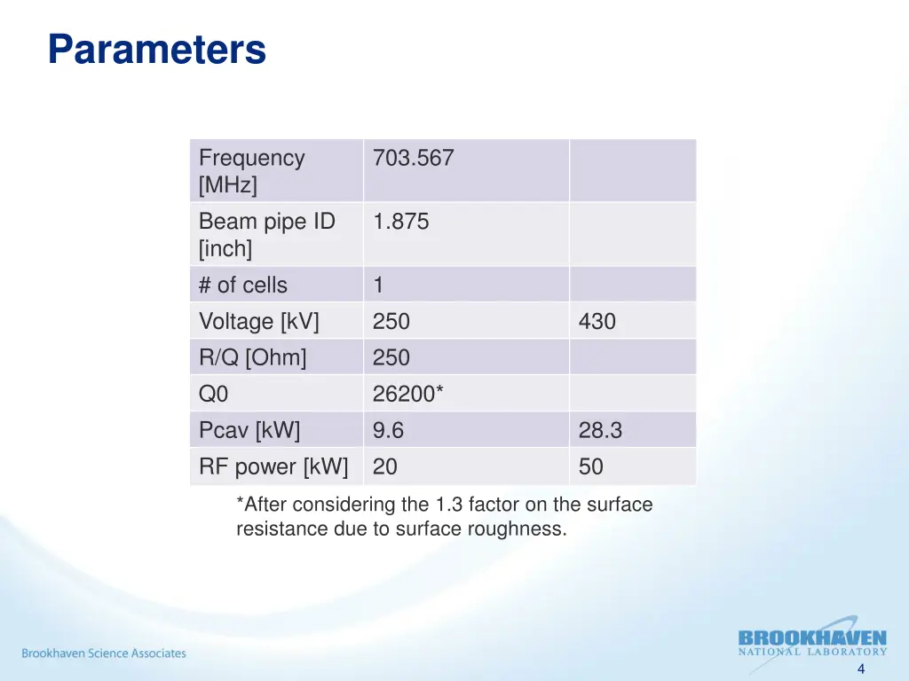 parameters