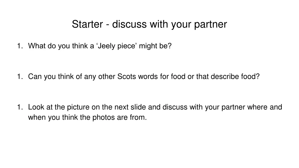 starter discuss with your partner