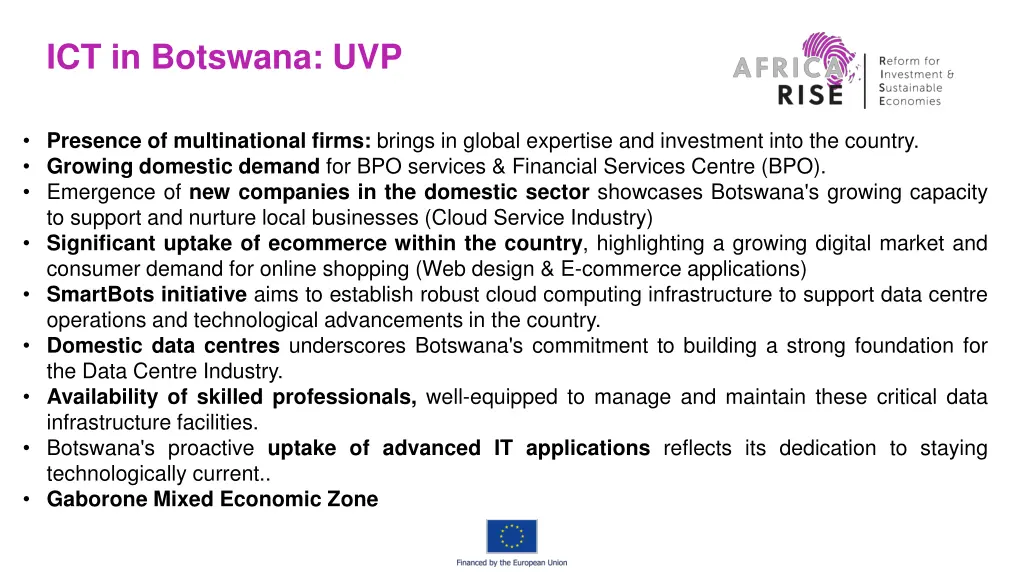 ict in botswana uvp