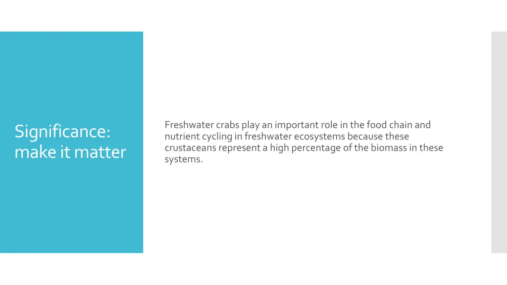 freshwater crabs play an important role