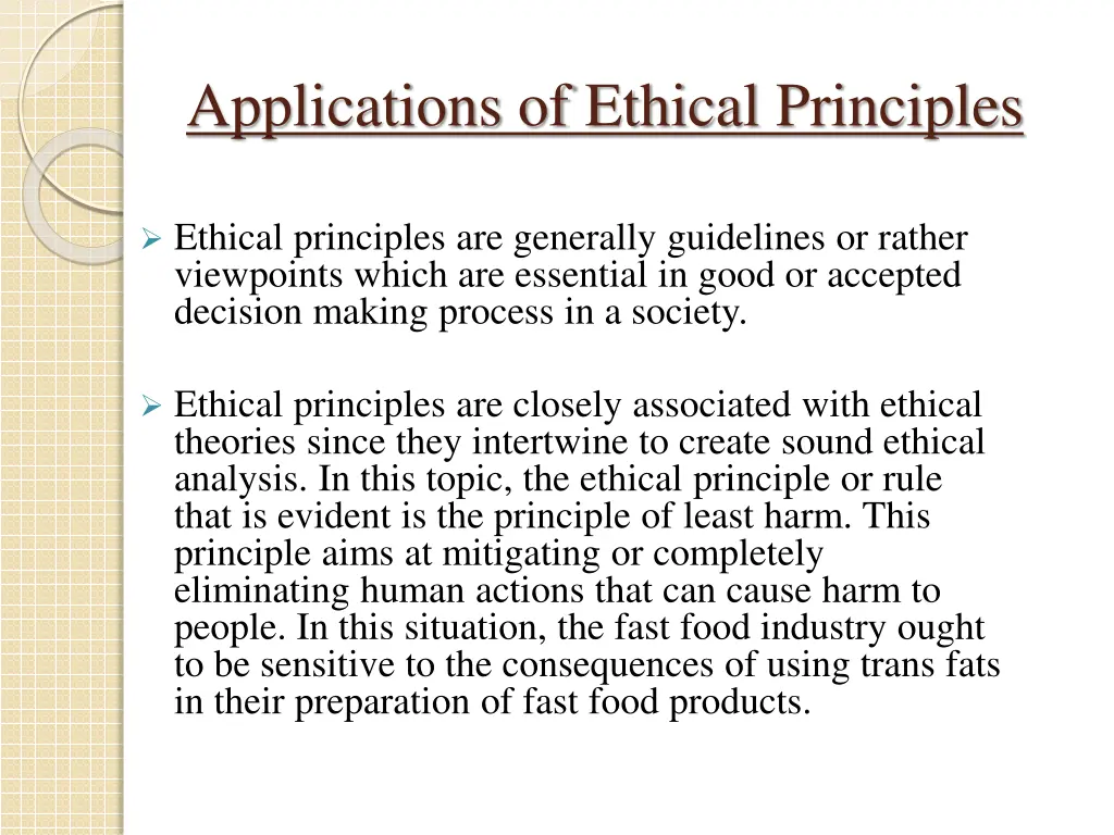 applications of ethical principles