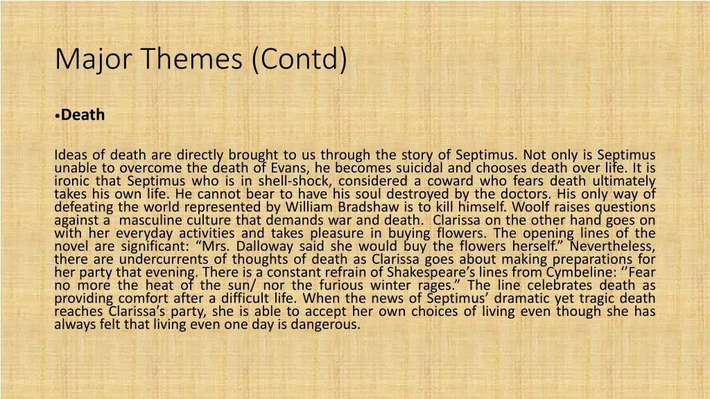 major themes contd 2