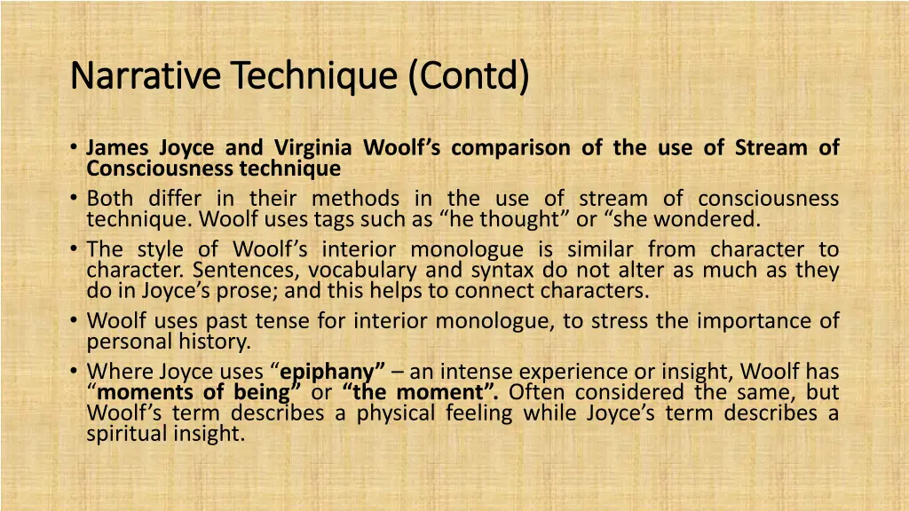 narrative technique narrative technique contd