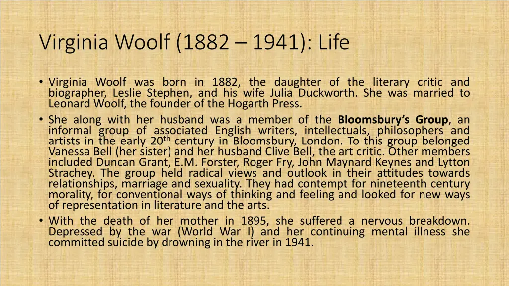 virginia woolf 1882 1941 life