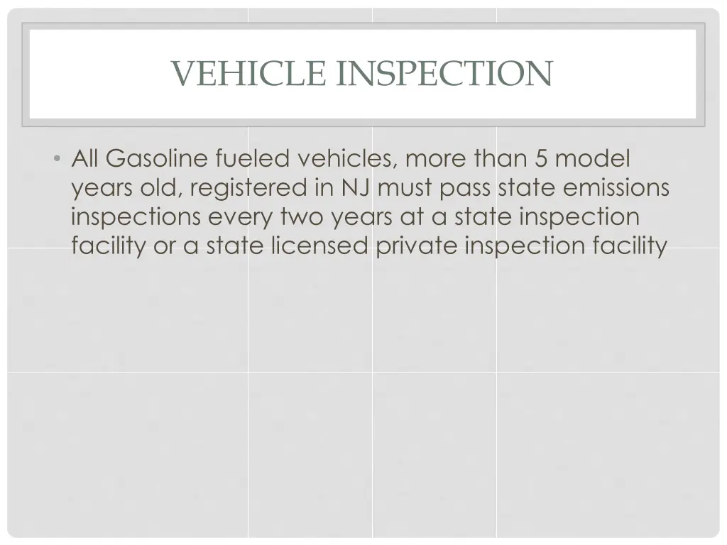vehicle inspection